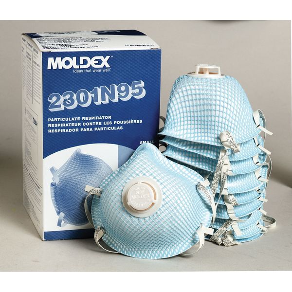 N95 Disposable Respirator w/ Valve, S, Blue, PK10