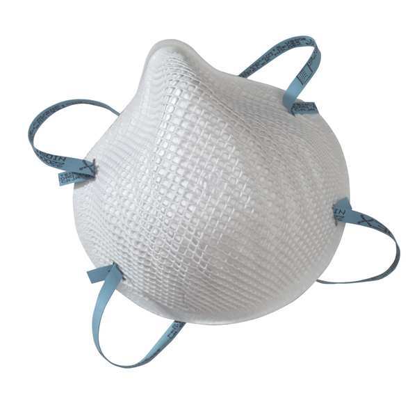 N95 Disposable Respirator, Molded, Dual Headstrap, Molded Nose Bridge, White, M/L, Pack of 20