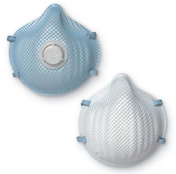 N95 Disposable Respirator, Molded, Dual Headstrap, Molded Nose Bridge, White, M/L, Pack of 20
