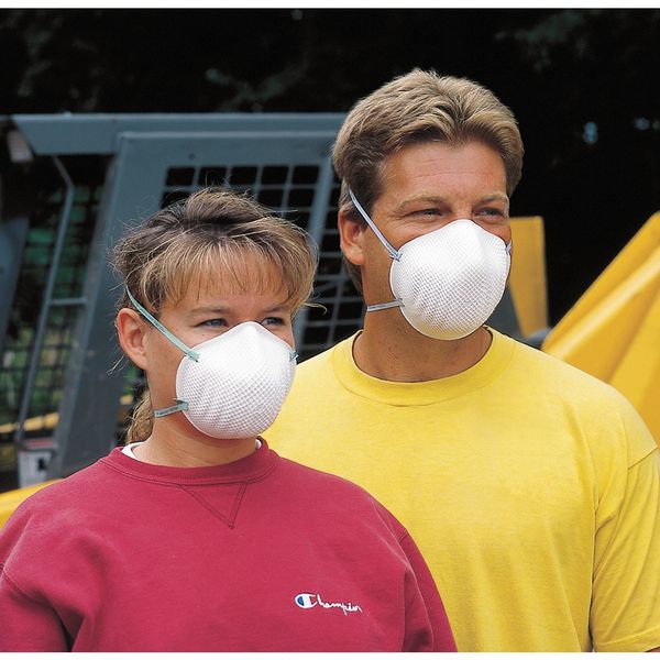 N95 Disposable Respirator, Molded, Dual Headstrap, Molded Nose Bridge, White, M/L, Pack of 20