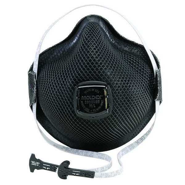 N95 Disposable Respirator w/ Valve, M/L, Black, PK10