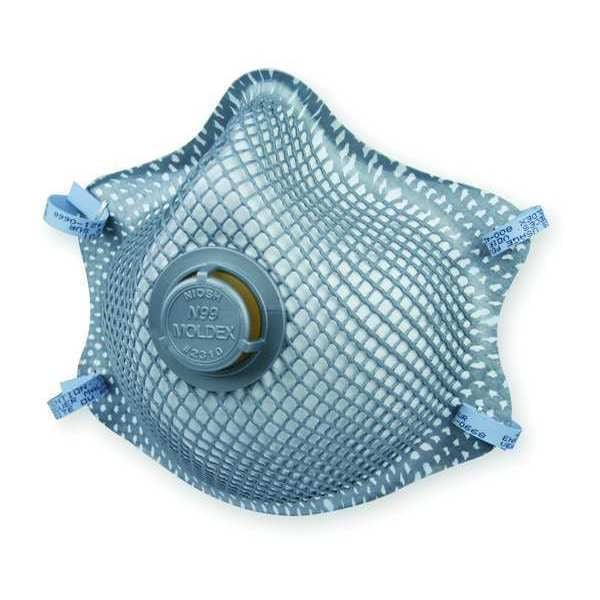 N99 Disposable Respirator w/ Valve, M/L, Gray, PK10