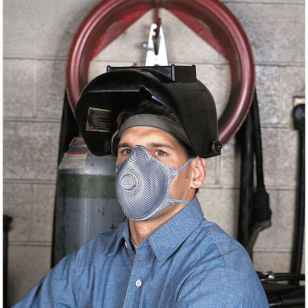N99 Disposable Respirator w/ Valve, M/L, Gray, PK10