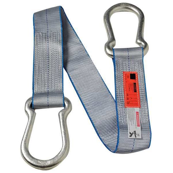 Web Sling, Universal Link - Type U, 6 ft L, 4 in W, Polyester, Silver