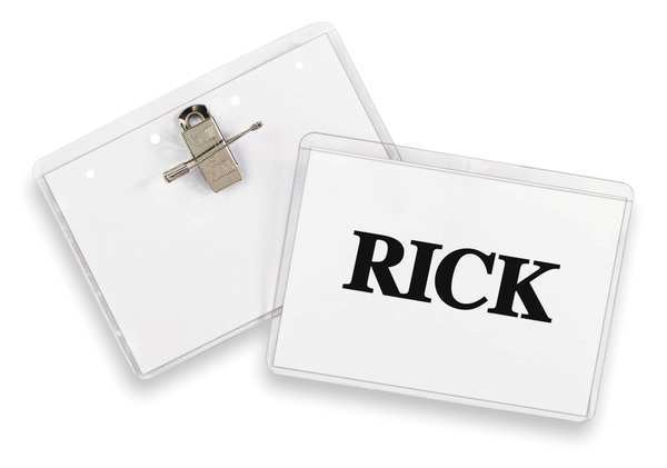 Name Badge, Pin/Clip, Badge, PK50