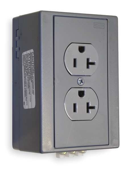20A Duplex Din Rail Receptacle 125VAC 5-20R GY