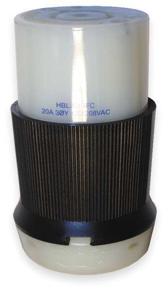 20A Locking Connector 4P 5W 120/208VAC L21-20R BK/WT