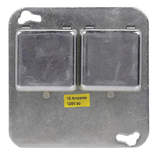 Plug Fuse Box, 4 in. Sq, 2 Holders, 3/4 HP