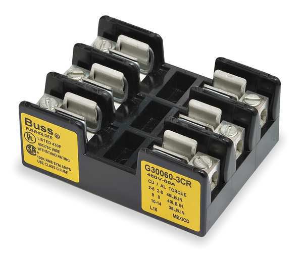Fuse Block, Industrial, 60A, 3 Pole