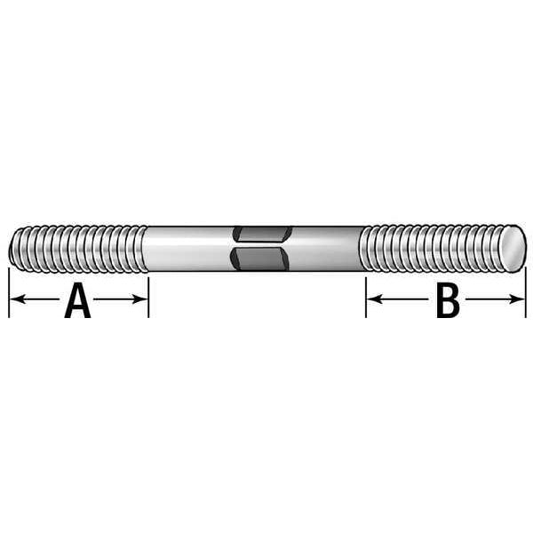 Double-End Threaded Stud, 3/8