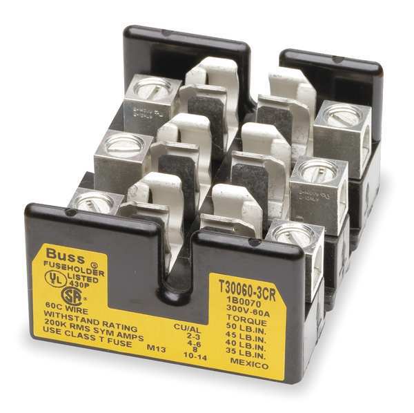 Fuse Block, Industrial, 60A, 3 Pole