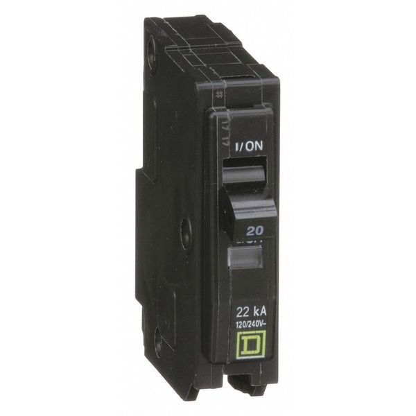 Miniature Circuit Breaker, 20 A, 120/240V AC, 1 Pole, Plug In Mounting Style, QO Series