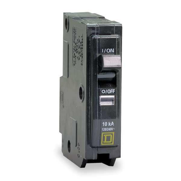 Miniature Circuit Breaker, 15 A, 120/240V AC, 1 Pole, Plug In Mounting Style, QO Series