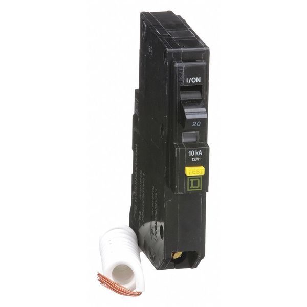 Miniature Circuit Breaker, 20 A, 120V AC, 1 Pole, Plug In Mounting Style, QO Series