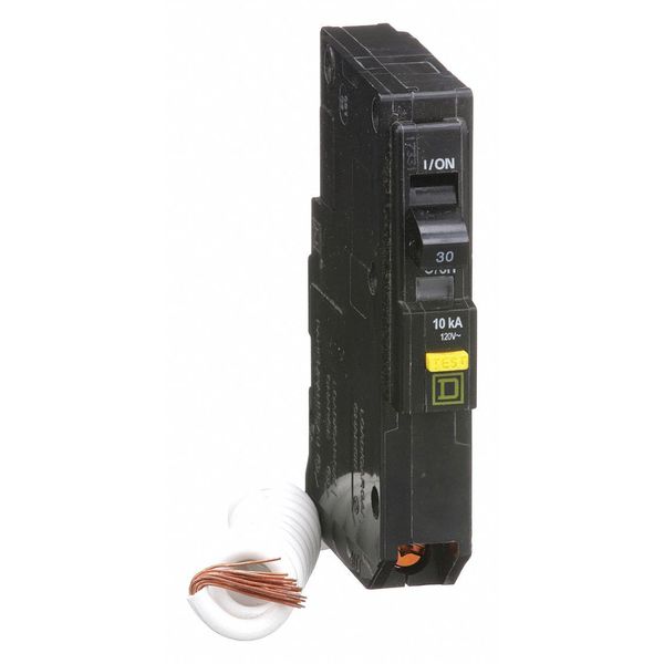 Miniature Circuit Breaker, 30 A, 120V AC, 1 Pole, Plug In Mounting Style, QO Series