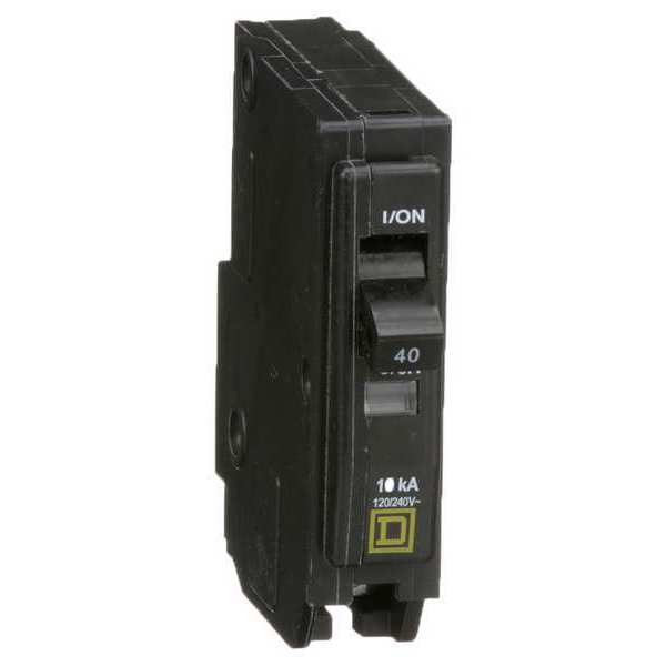 Miniature Circuit Breaker, 40 A, 120/240V AC, 1 Pole, Plug In Mounting Style, QO Series