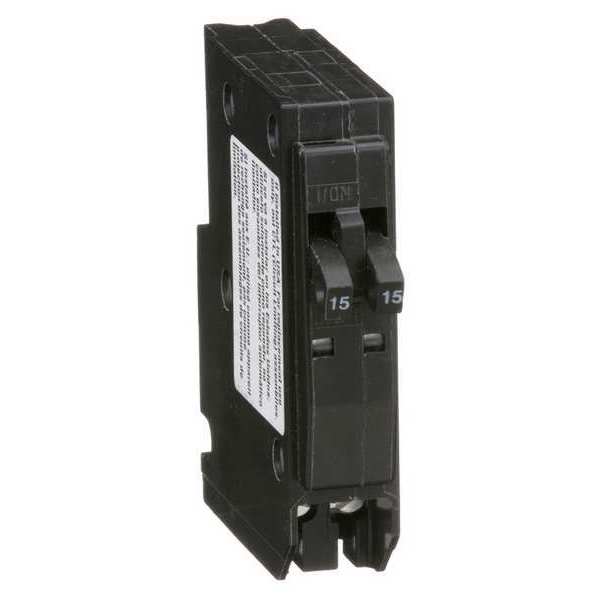 Miniature Circuit Breaker, 15 A, 120/240V AC, 1 Pole, Plug In Mounting Style, QO Series