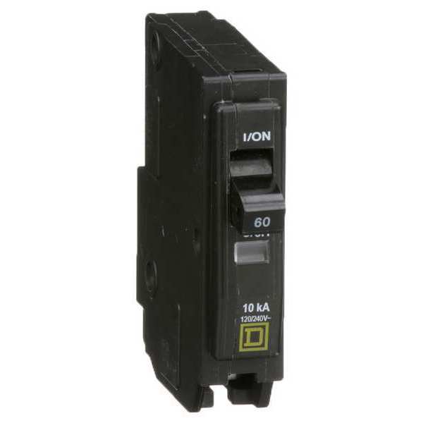 Miniature Circuit Breaker, 60 A, 120/240V AC, 1 Pole, Plug In Mounting Style, QO Series