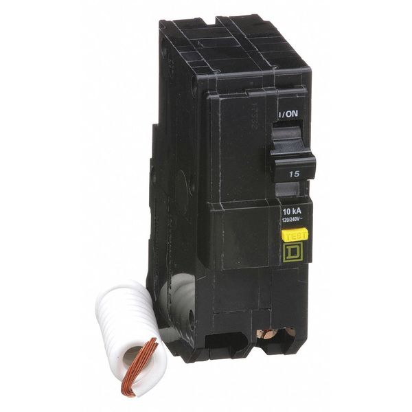 Miniature Circuit Breaker, 15 A, 120/240V AC, 2 Pole, Plug In Mounting Style, QO Series