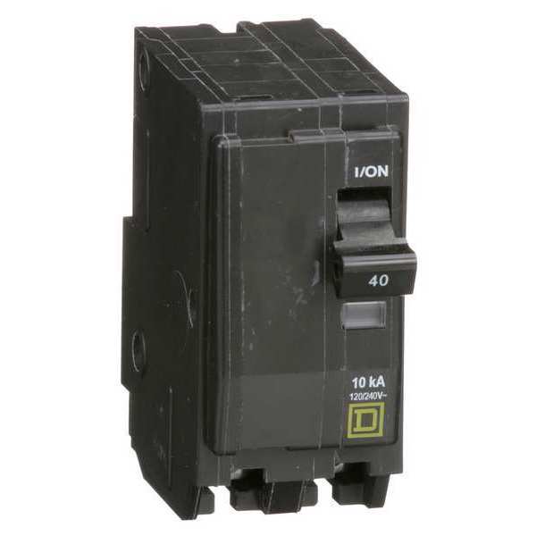 Miniature Circuit Breaker, 40 A, 120/240V AC, 2 Pole, Plug In Mounting Style, QO Series