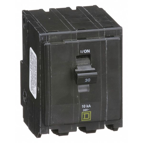 Miniature Circuit Breaker, 30 A, 120/240V AC, 3 Pole, Plug In Mounting Style, QO Series