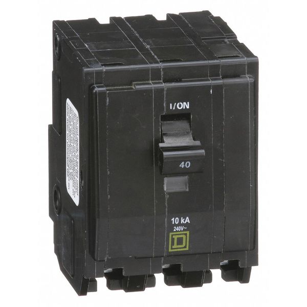 Miniature Circuit Breaker, 40 A, 120/240V AC, 3 Pole, Plug In Mounting Style, QO Series