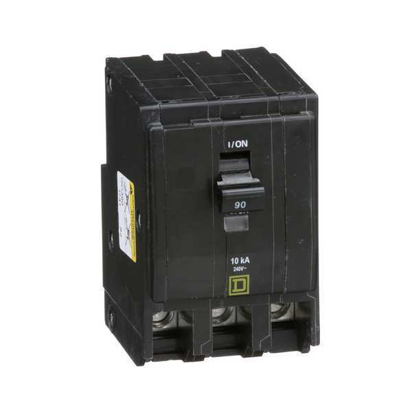 Miniature Circuit Breaker, 90 A, 120/240V AC, 3 Pole, Plug In Mounting Style, QO Series