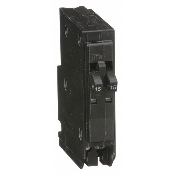Miniature Circuit Breaker, 15 A, 120/240V AC, 1 Pole, Plug In Mounting Style, QOT Series