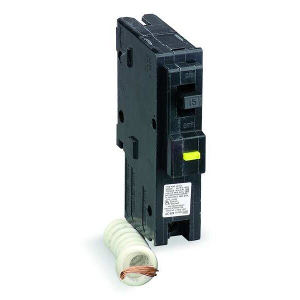 Miniature Circuit Breaker, 15 A, 120V AC, 1 Pole, Plug In Mounting Style, HOM Series