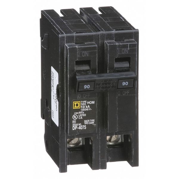 Miniature Circuit Breaker, 90 A, 120/240V AC, 2 Pole, Plug In Mounting Style, HOM Series