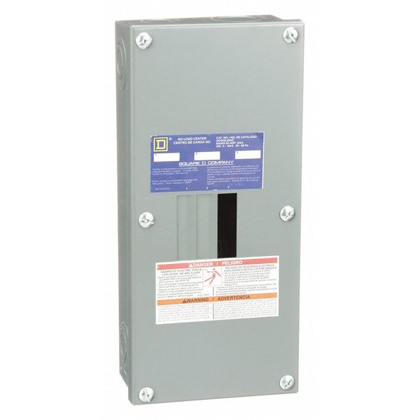 Load Center, 3 Spaces, 60 A Amps, 208Y/120/240V AC, QO Circuit Breaker Type