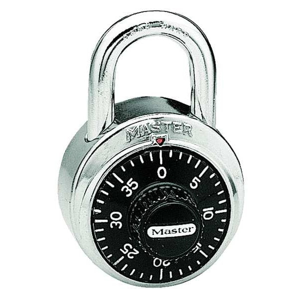 Combination Padlock, Center, Black/Silver