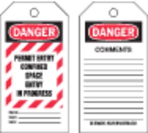 Danger Tag, 5-3/4 x 3 In, Hd Polyest, PK25