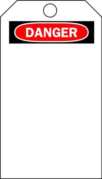 Danger Tag, 5-3/4 x 3 In, Hd Polyest, PK25