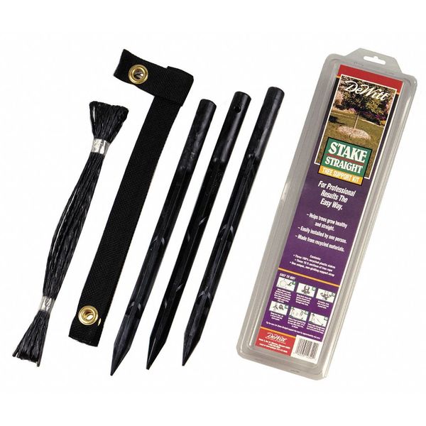 Tree Stake Kit, Polypropylene, Black