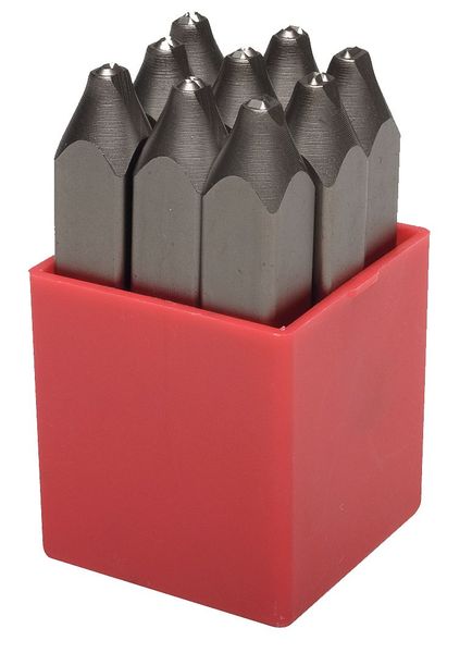 Number Set, 1/4 In. H, Steel