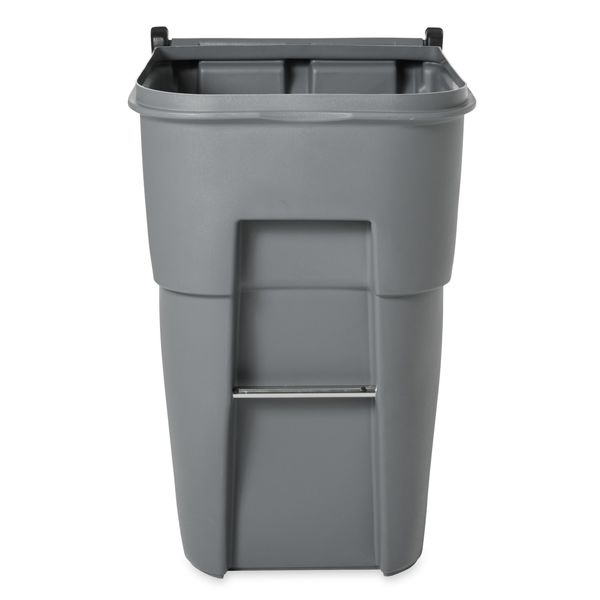 95 gal Rectangular Trash Can, Gray, 28 3/4 in Dia, Lift Up, HDPE/MDPE