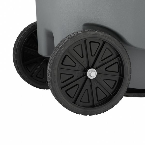 95 gal Rectangular Trash Can, Gray, 28 3/4 in Dia, Lift Up, HDPE/MDPE