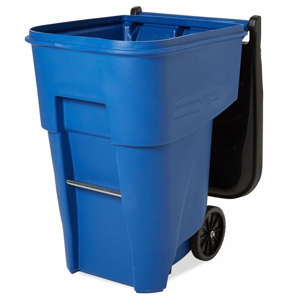 95 gal Rectangular Trash Can, Blue, 28 3/4 in Dia, Lift Up, HDPE/MDPE
