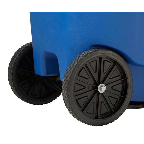 95 gal Rectangular Trash Can, Blue, 28 3/4 in Dia, Lift Up, HDPE/MDPE
