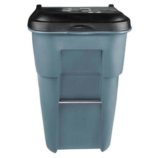 65 gal Rectangular Trash Can, Gray, 25 1/4 in Dia, Lift Up, HDPE/MDPE
