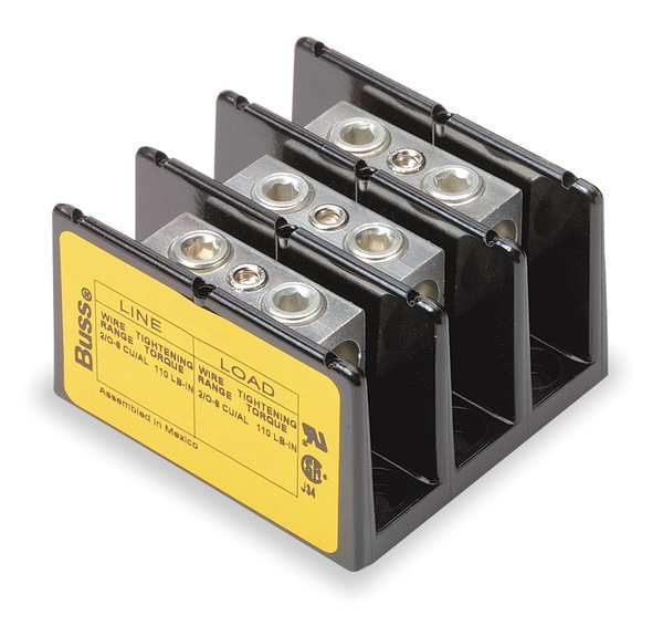 Min Pwr Dist Block, 175A, 3P, 2/0-8AWG, 600V