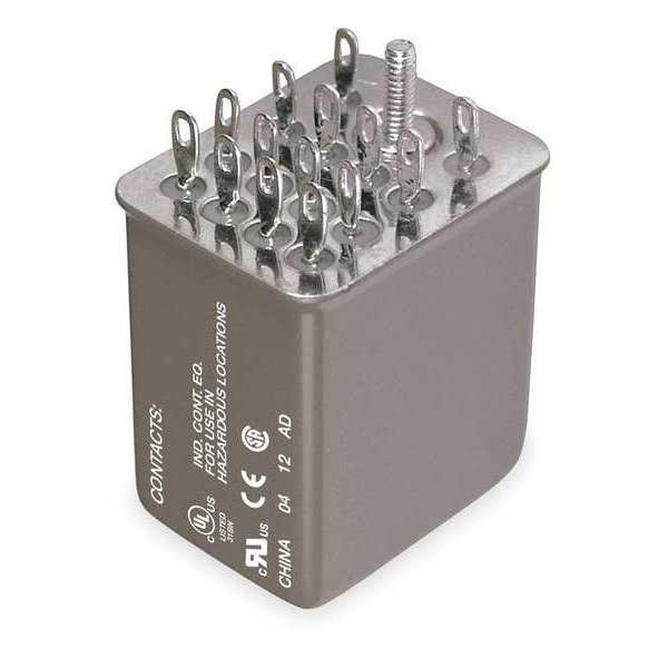 Hermetically Sealed Relay, 12V DC Coil Volts, Square, 14 Pin, 4PDT