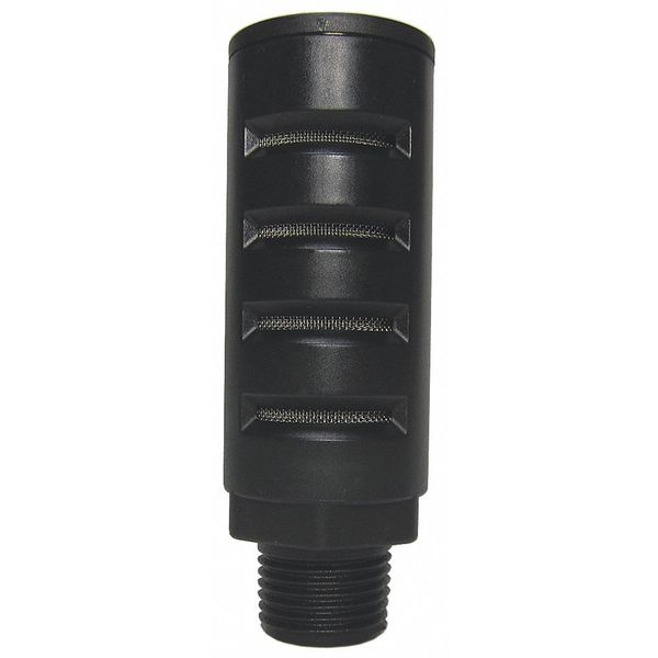 Silencer Muffler, 1/2 In MNPT, 1-1/4 Hex