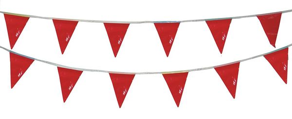 Pennants, Vinyl, Red, 60 ft.