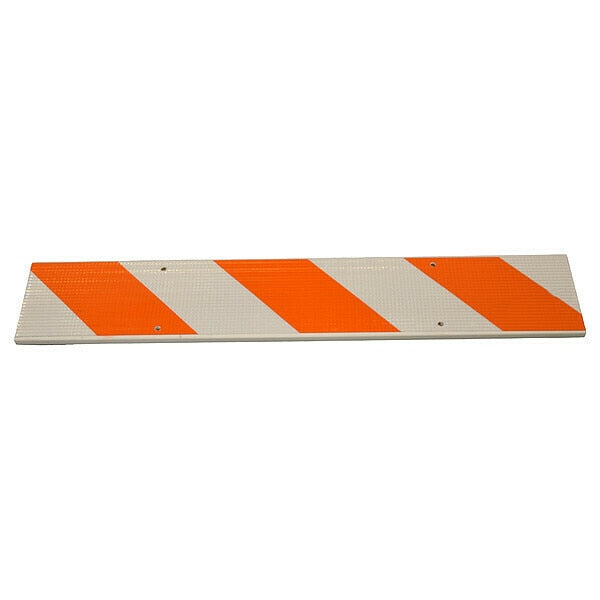 Barricade Beam, Polypropylene w/Engineer-Grade Sheeting, 8 in H, 72 in L, 2 in W, Orange