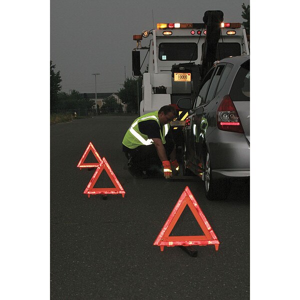 Emergency Warning Triangle Kit, 3-Piece, Storage Box