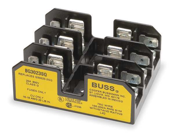 Fuse Block, Industrial, 20A, 3 Pole