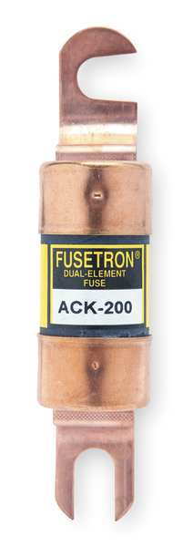Forklift Limiter Fuse, Time Delay, 200 A, ACK Series, Not Rated, 72V DC, 3-3/4