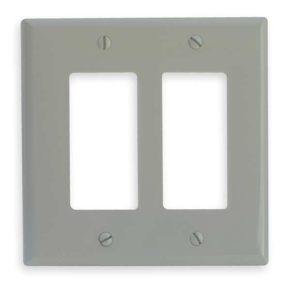 Double Gang Faceplate, H 5 x W 5 In